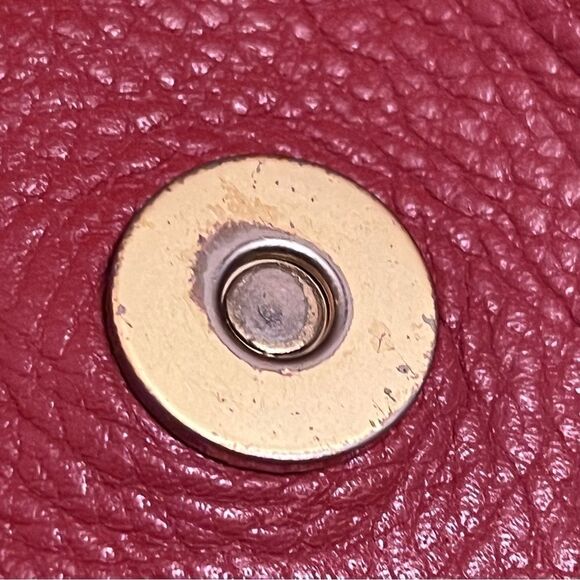Chloe Grapefruit Red Leather Satchel Top Handle Brushed Gold Shoulder Bag Tote - Picture 9 of 12